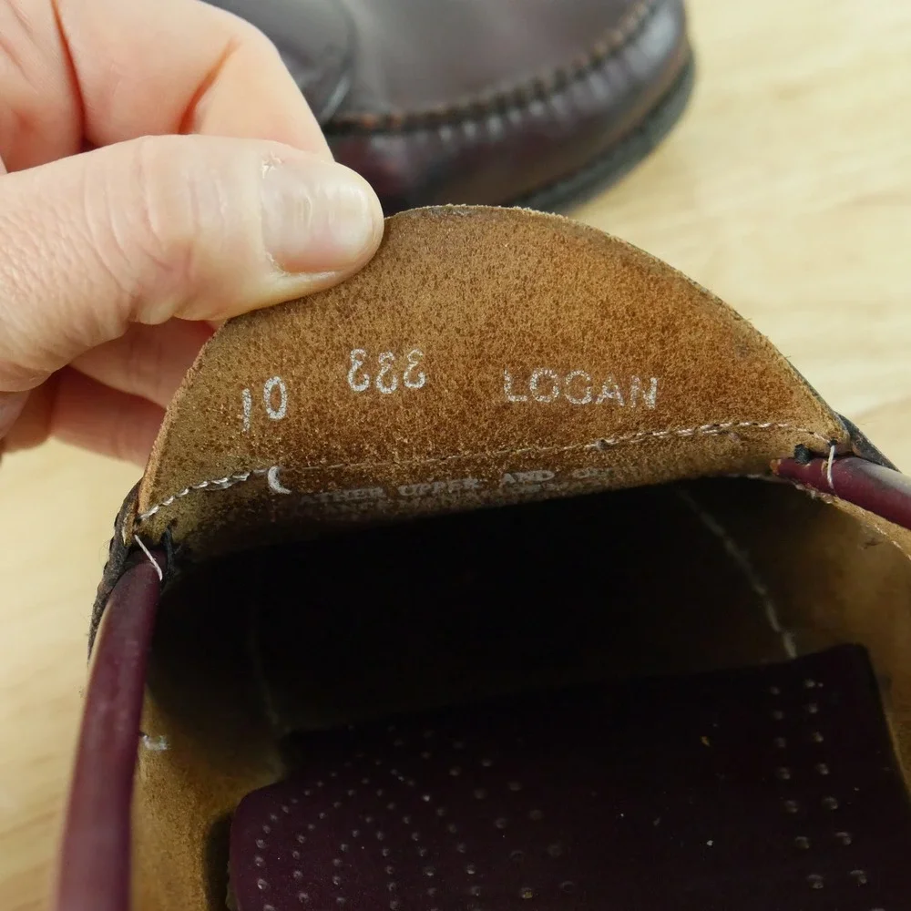 GH Bass Mens Logan Penny Loafers Burgundy Leather Slip On Shoes 10 EEE Preppy